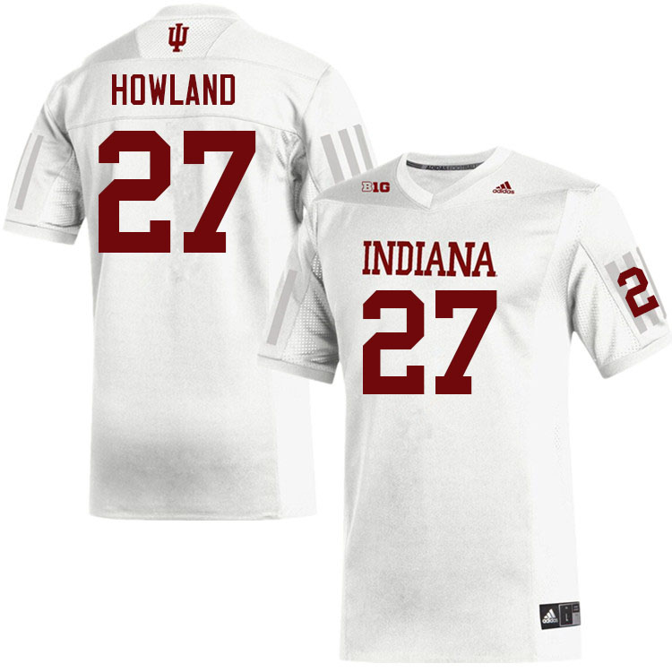 Men #27 Trent Howland Indiana Hoosiers College Football Jerseys Sale-White